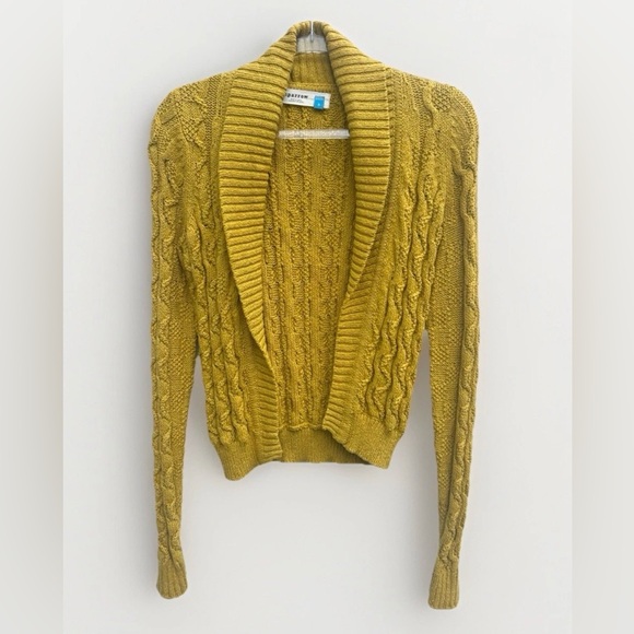 Anthropologie Sweaters - Anthropologie Sparrow Cardigan Sweater Cable Knit Yellow Open Women S Fisherman